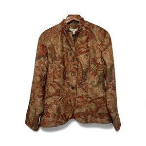Cold Water Creek Paisley Tapestry Jacket Women’s Boho Artsy Blazer Vintage Sz 8